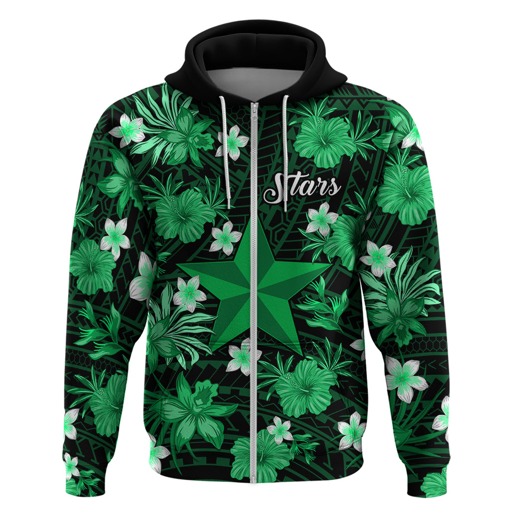 Australian Stars Cricket Hoodie Baeuty Pacific Hibiscus and Polynesian Pattern LT9 - Vibe Hoodie Shop