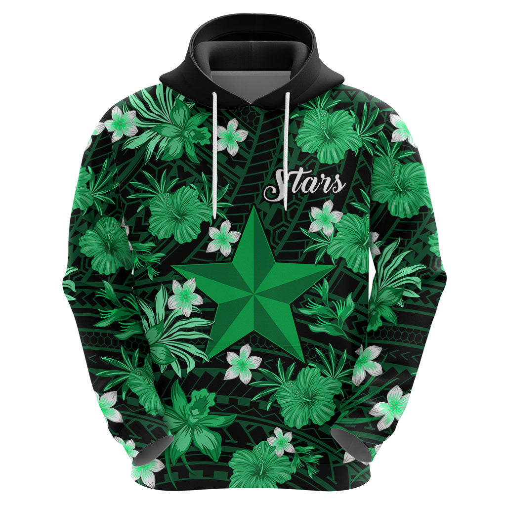 Australian Stars Cricket Hoodie Baeuty Pacific Hibiscus and Polynesian Pattern LT9 - Vibe Hoodie Shop