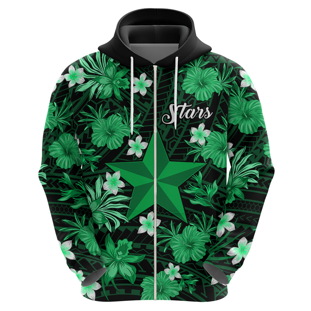 Australian Stars Cricket Hoodie Baeuty Pacific Hibiscus and Polynesian Pattern LT9 - Vibe Hoodie Shop