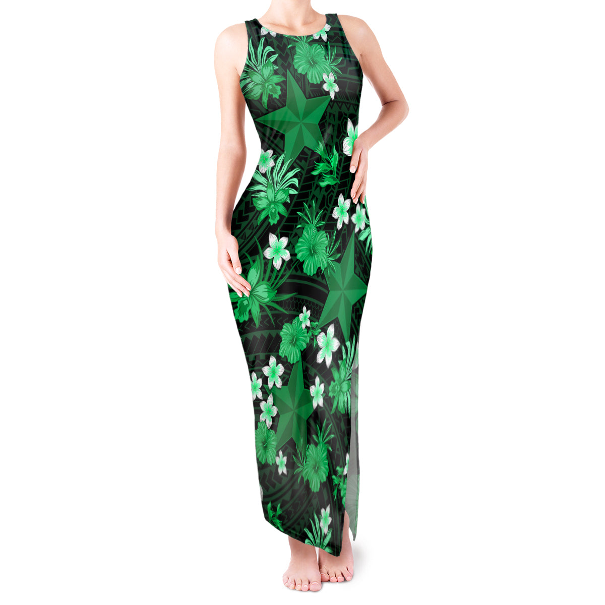 australian-stars-cricket-tank-maxi-dress-baeuty-pacific-hibiscus-and-polynesian-pattern