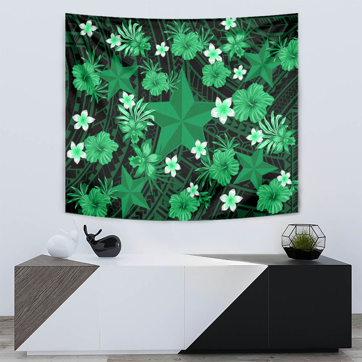 Australian Stars Cricket Tapestry Baeuty Pacific Hibiscus and Polynesian Pattern - Vibe Hoodie Shop