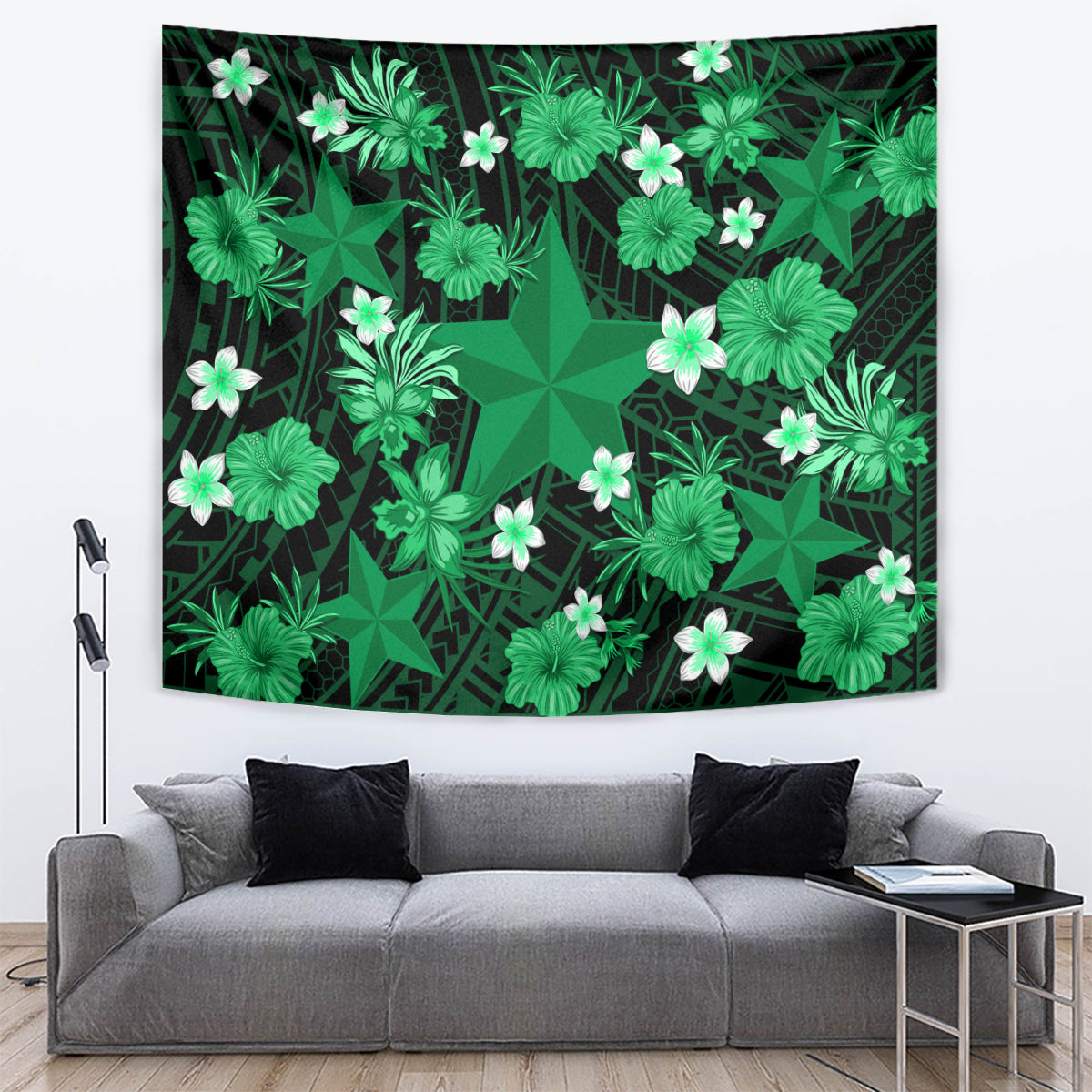 Australian Stars Cricket Tapestry Baeuty Pacific Hibiscus and Polynesian Pattern - Vibe Hoodie Shop