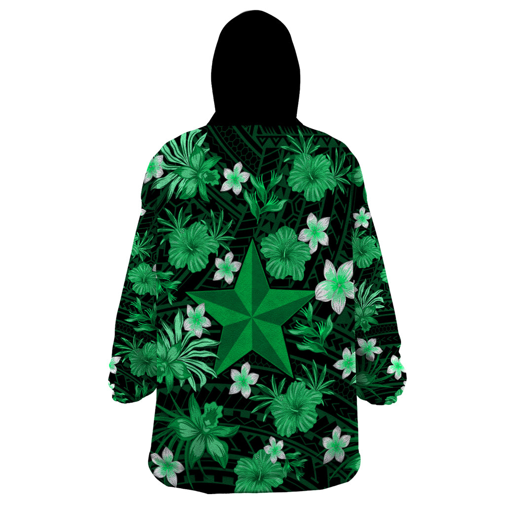 Australian Stars Cricket Wearable Blanket Hoodie Baeuty Pacific Hibiscus and Polynesian Pattern - Vibe Hoodie Shop