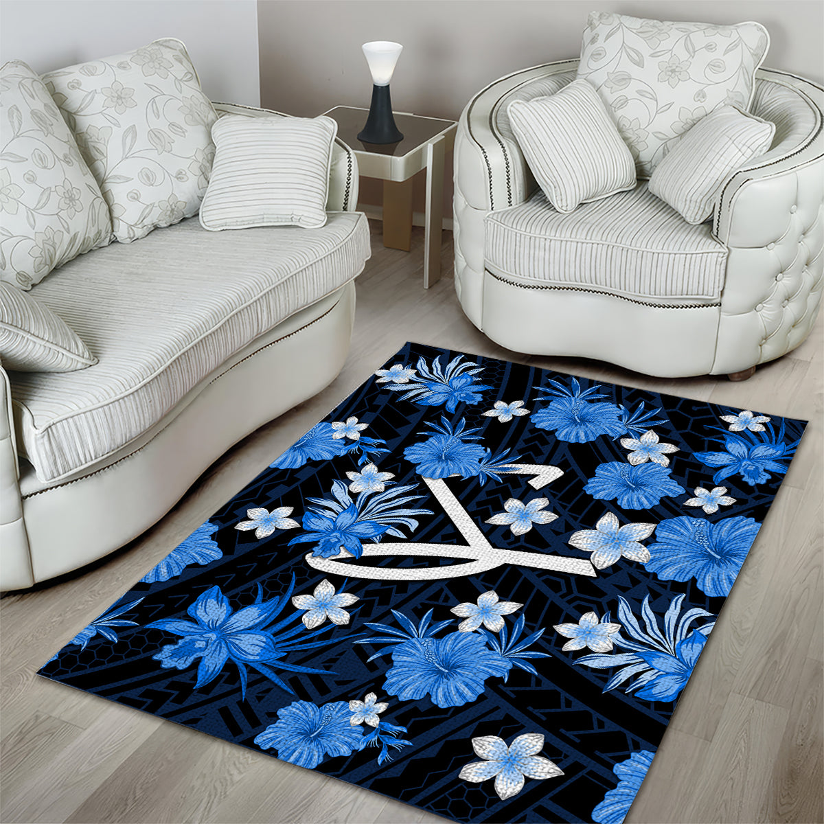 Australian Strikers Cricket Area Rug Baeuty Pacific Hibiscus and Polynesian Pattern - Vibe Hoodie Shop