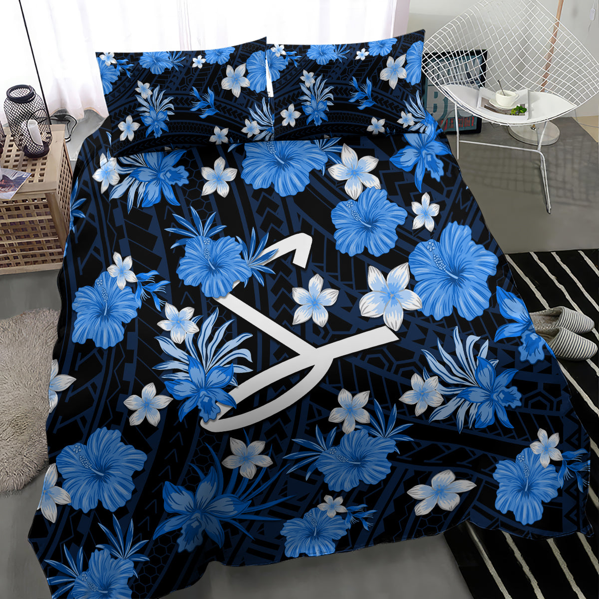 Australian Strikers Cricket Bedding Set Baeuty Pacific Hibiscus and Polynesian Pattern - Vibe Hoodie Shop