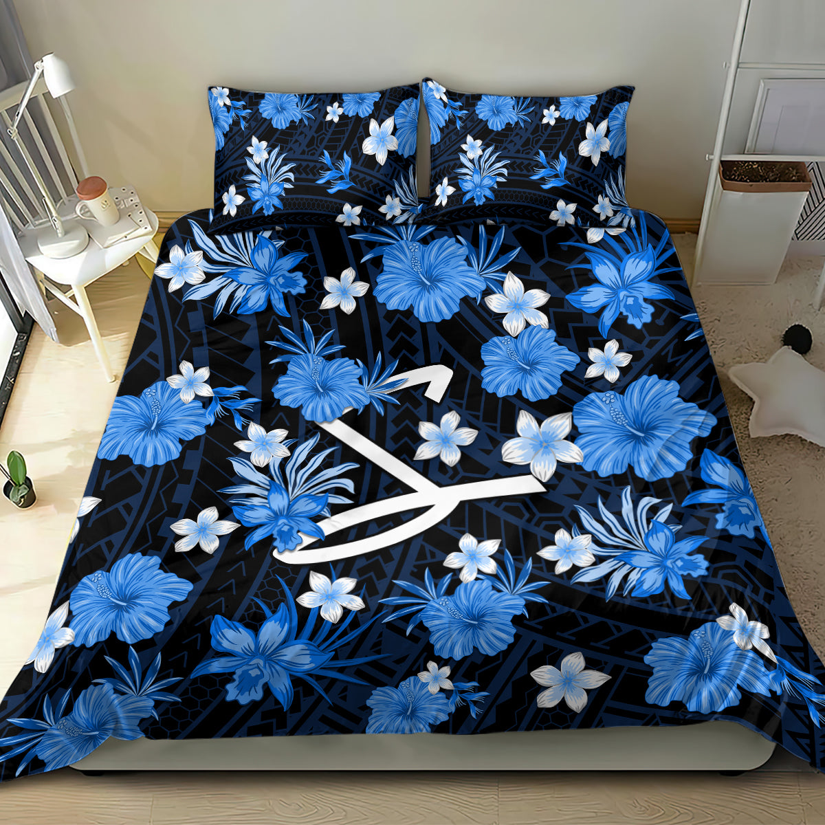Australian Strikers Cricket Bedding Set Baeuty Pacific Hibiscus and Polynesian Pattern - Vibe Hoodie Shop
