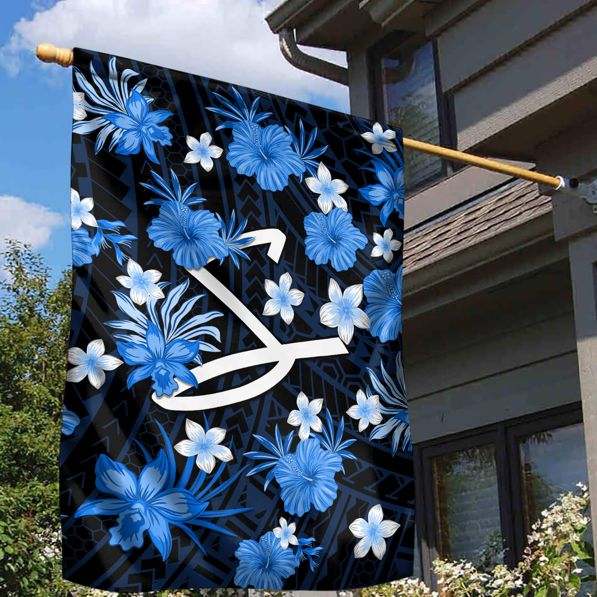 Australian Strikers Cricket Garden Flag Baeuty Pacific Hibiscus and Polynesian Pattern - Vibe Hoodie Shop