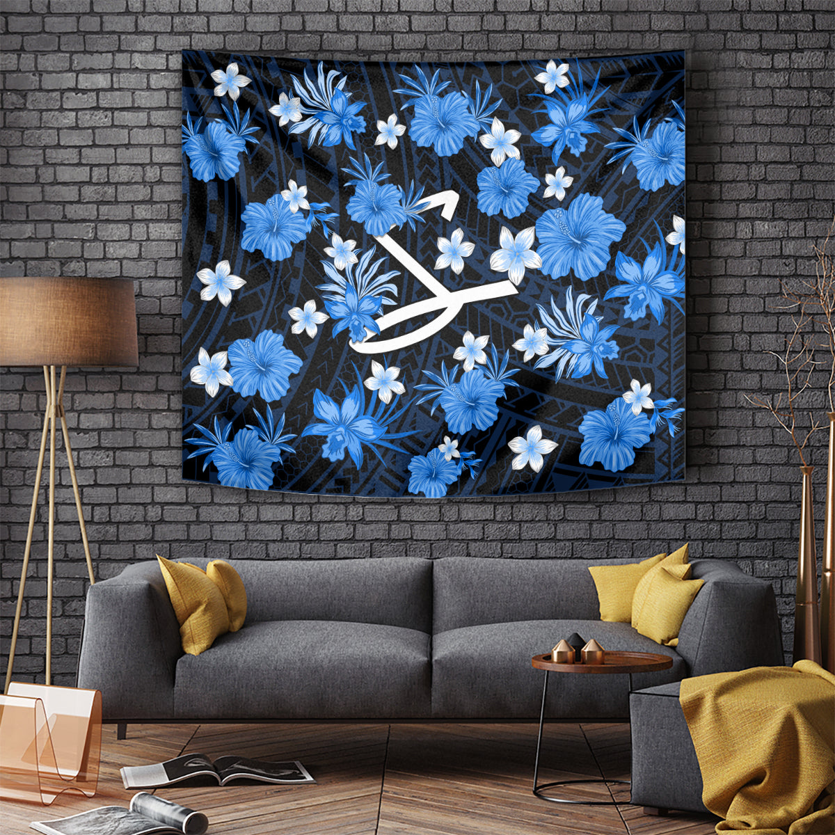 Australian Strikers Cricket Tapestry Baeuty Pacific Hibiscus and Polynesian Pattern - Vibe Hoodie Shop