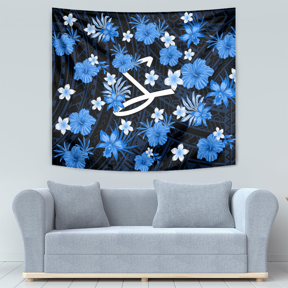 Australian Strikers Cricket Tapestry Baeuty Pacific Hibiscus and Polynesian Pattern - Vibe Hoodie Shop