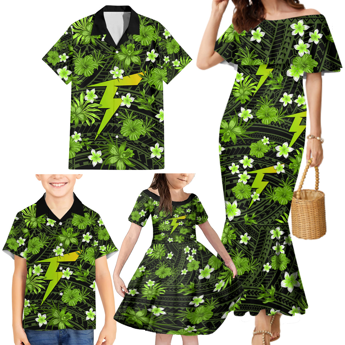 australian-thunder-cricket-family-matching-mermaid-dress-and-hawaiian-shirt-baeuty-pacific-hibiscus-and-polynesian-pattern