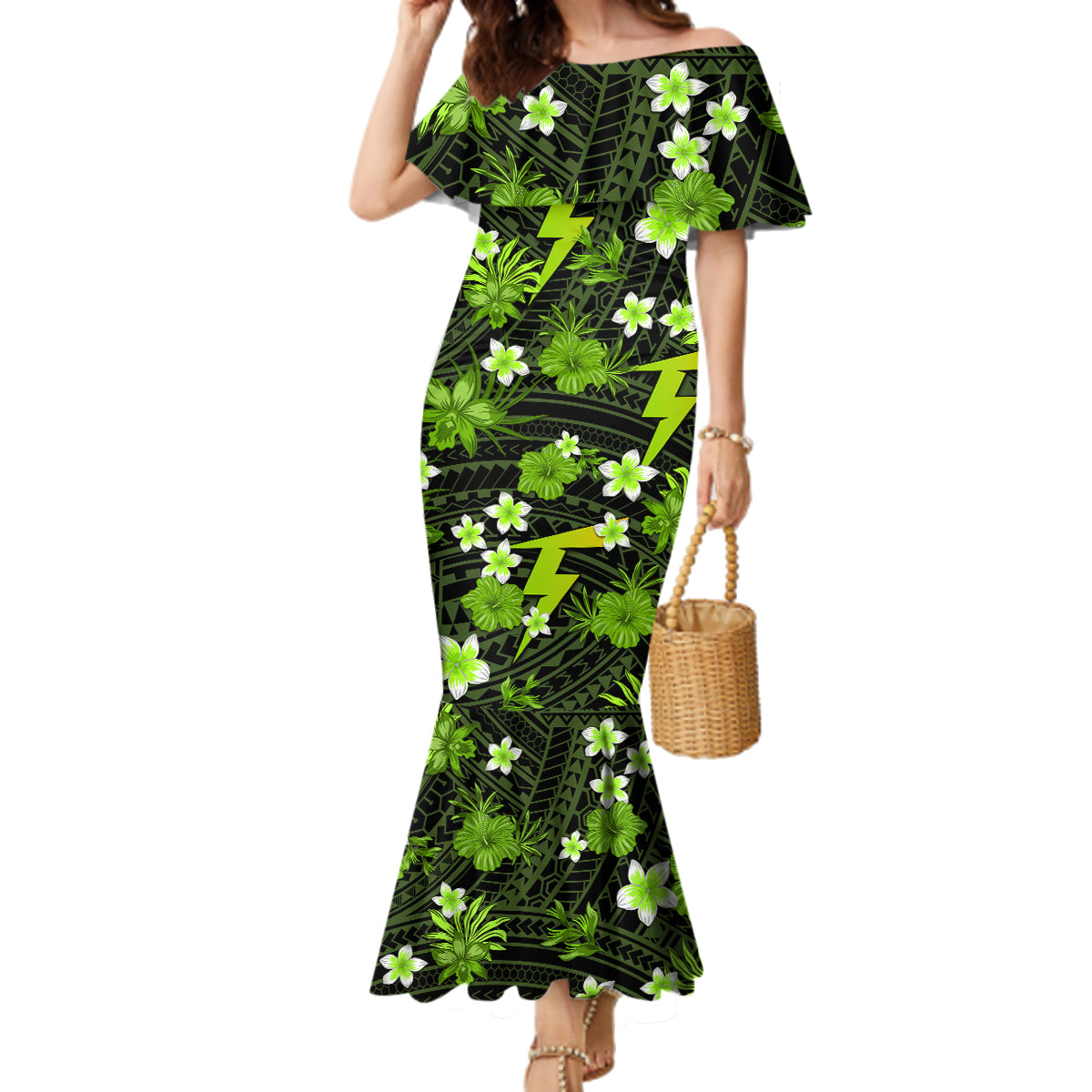 australian-thunder-cricket-family-matching-mermaid-dress-and-hawaiian-shirt-baeuty-pacific-hibiscus-and-polynesian-pattern