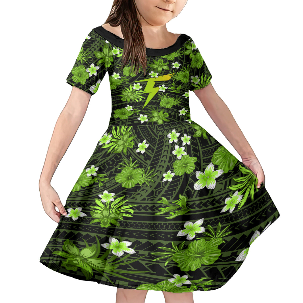 australian-thunder-cricket-family-matching-off-shoulder-long-sleeve-dress-and-hawaiian-shirt-baeuty-pacific-hibiscus-and-polynesian-pattern