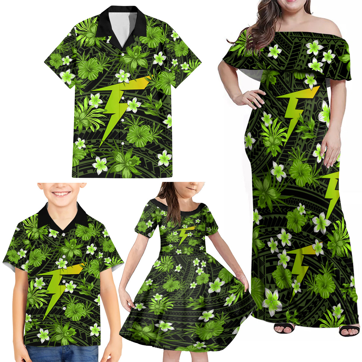 australian-thunder-cricket-family-matching-off-shoulder-maxi-dress-and-hawaiian-shirt-baeuty-pacific-hibiscus-and-polynesian-pattern