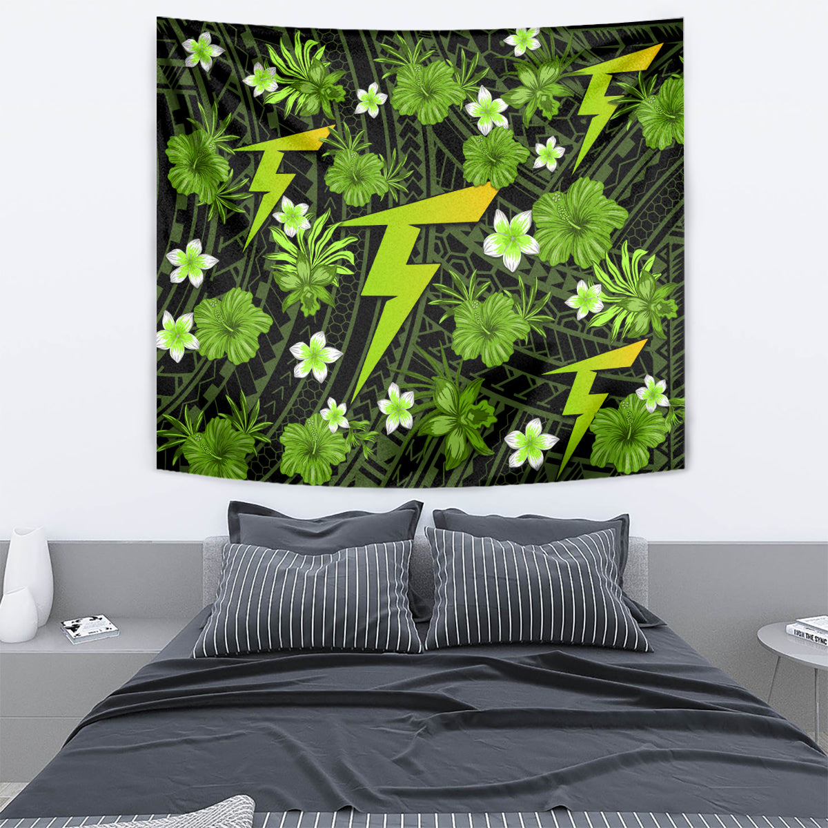 Australian Thunder Cricket Tapestry Baeuty Pacific Hibiscus and Polynesian Pattern - Vibe Hoodie Shop