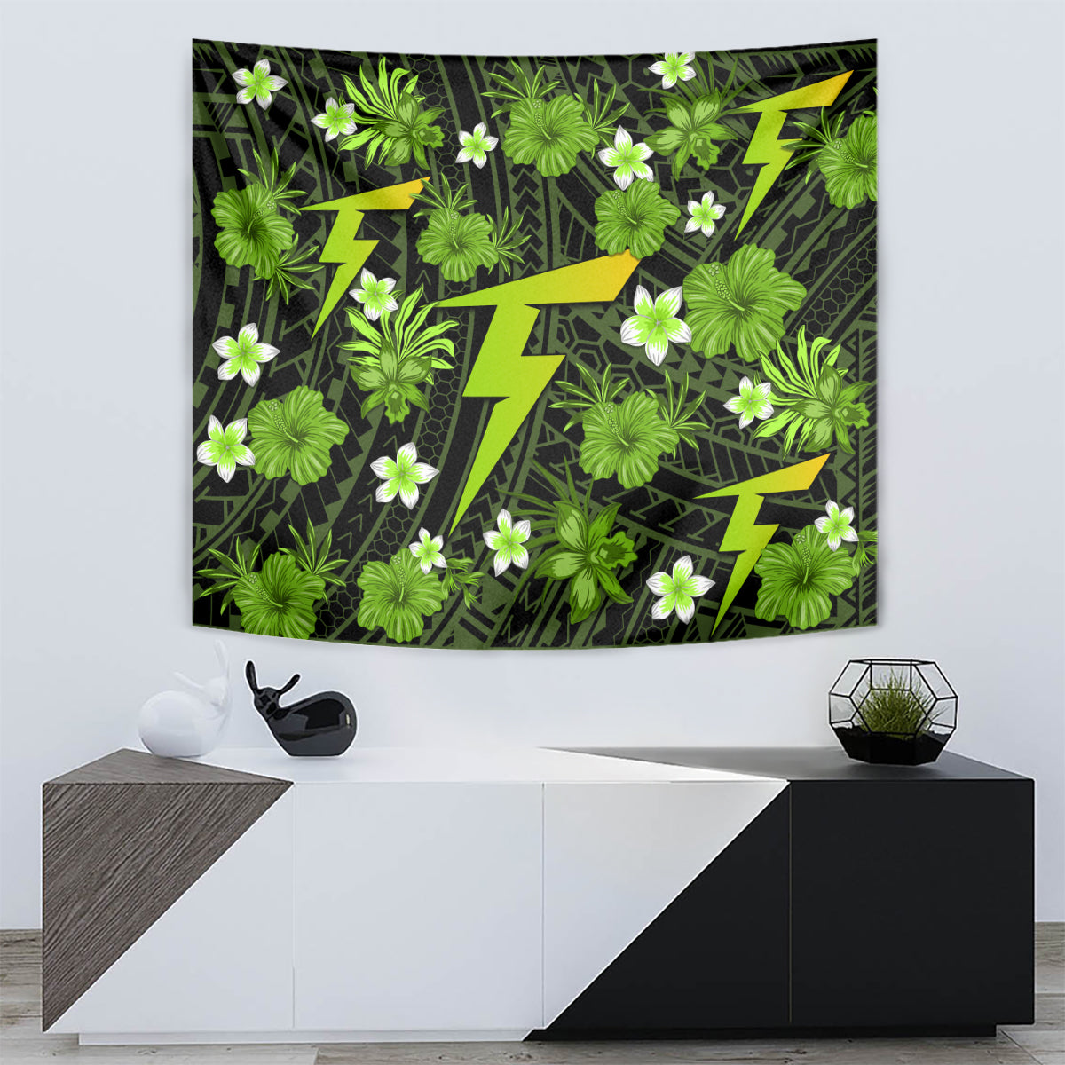 Australian Thunder Cricket Tapestry Baeuty Pacific Hibiscus and Polynesian Pattern - Vibe Hoodie Shop