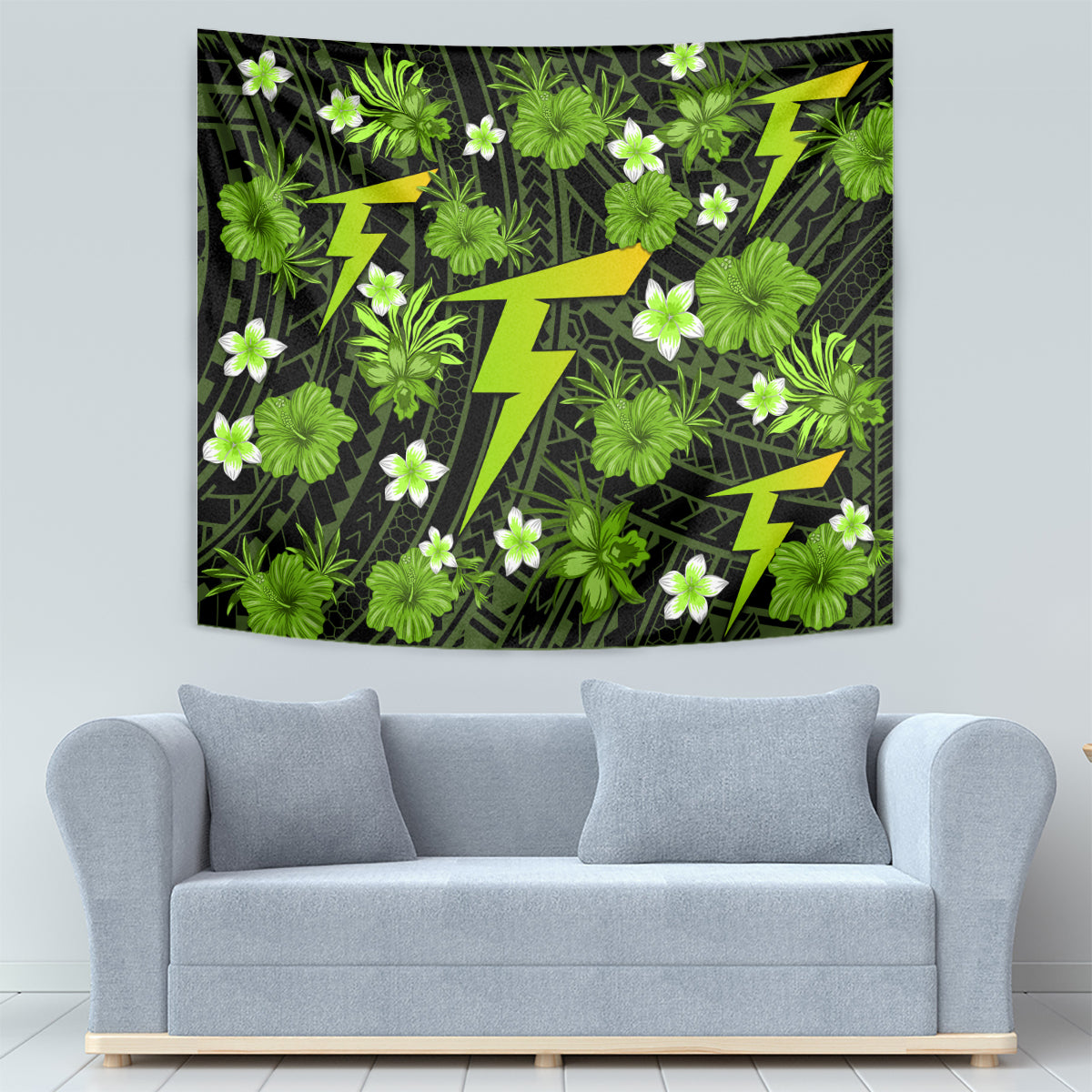 Australian Thunder Cricket Tapestry Baeuty Pacific Hibiscus and Polynesian Pattern - Vibe Hoodie Shop