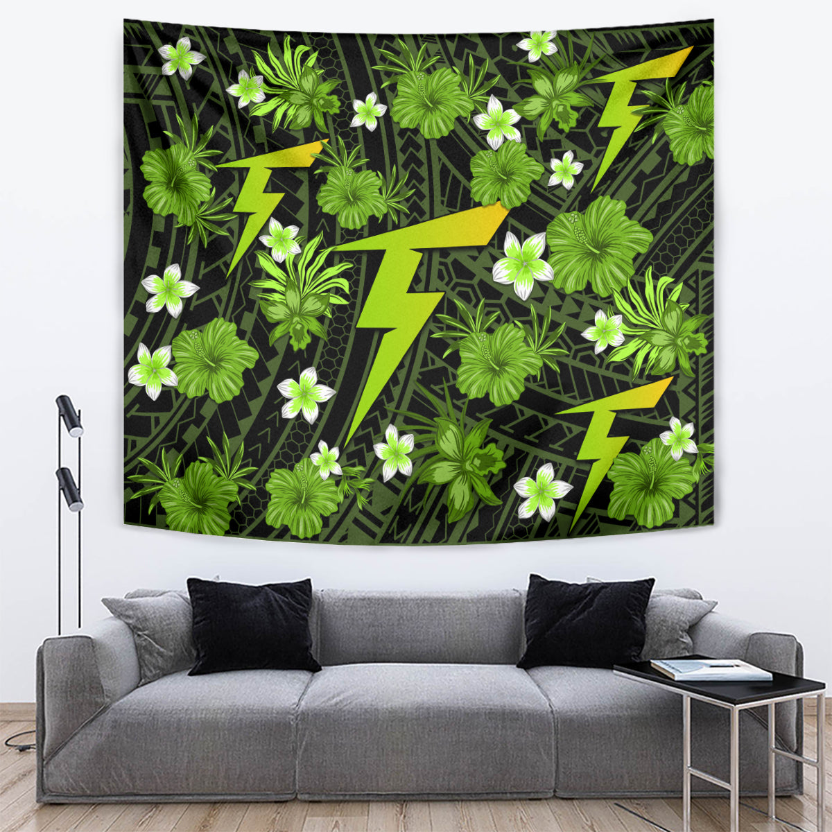 Australian Thunder Cricket Tapestry Baeuty Pacific Hibiscus and Polynesian Pattern - Vibe Hoodie Shop