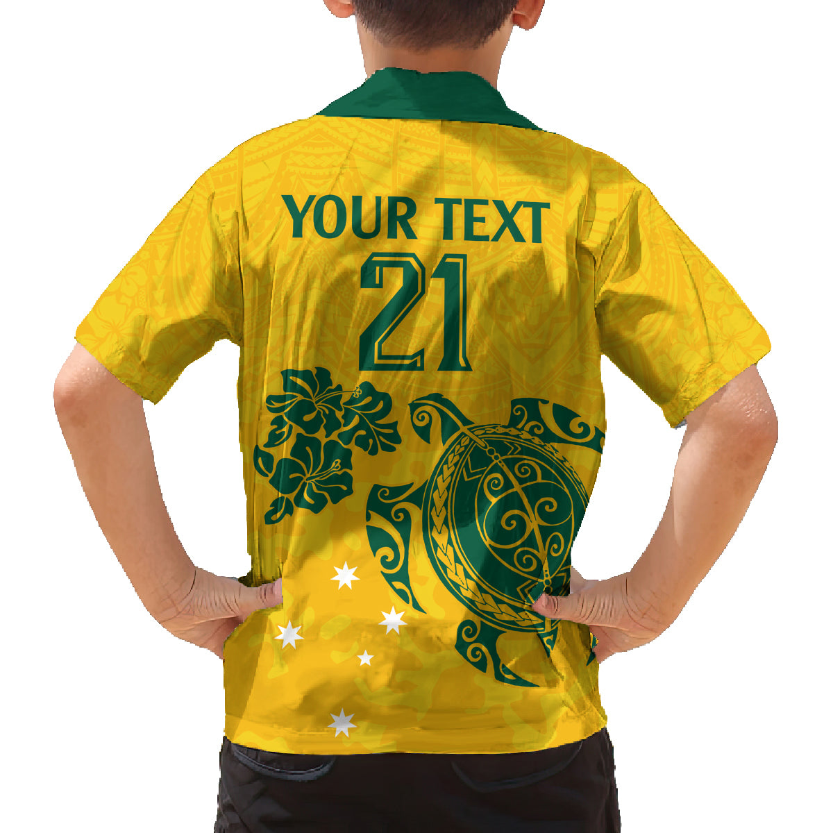 custom-australia-soccer-family-matching-long-sleeve-bodycon-dress-and-hawaiian-shirt-socceroos-hibiscus-and-turtle-with-polynesian-pattern