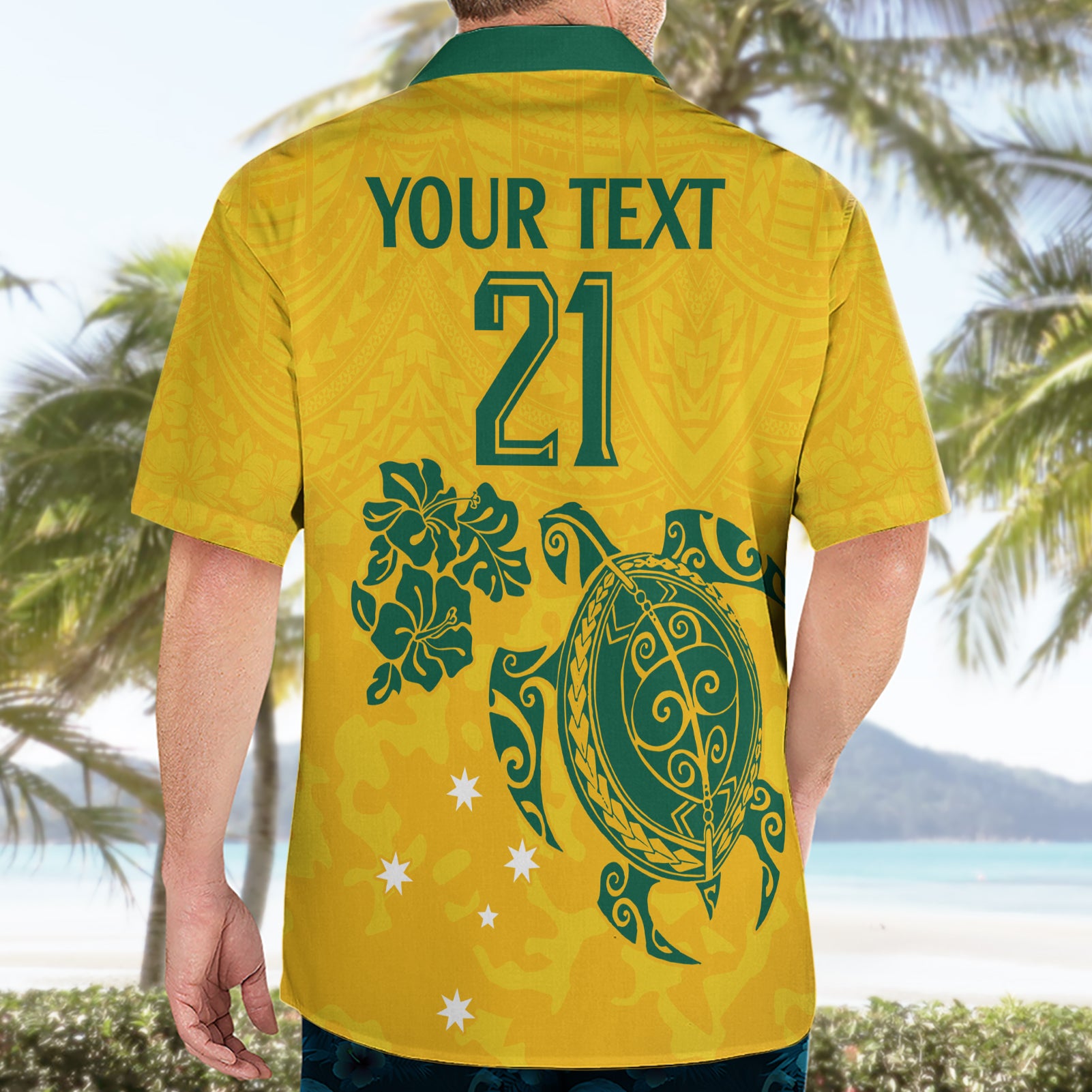 Custom Australia Soccer Hawaiian Shirt Socceroos Hibiscus and Turtle With Polynesian Pattern - Vibe Hoodie Shop