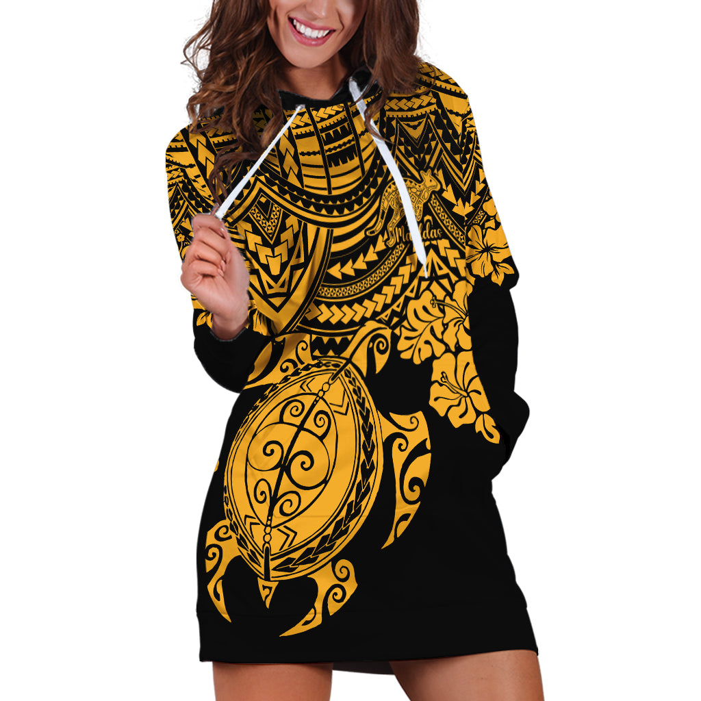 Custom Australia Matildas Hoodie Dress Hibiscus and Turtle With Polynesian Pattern - Vibe Hoodie Shop