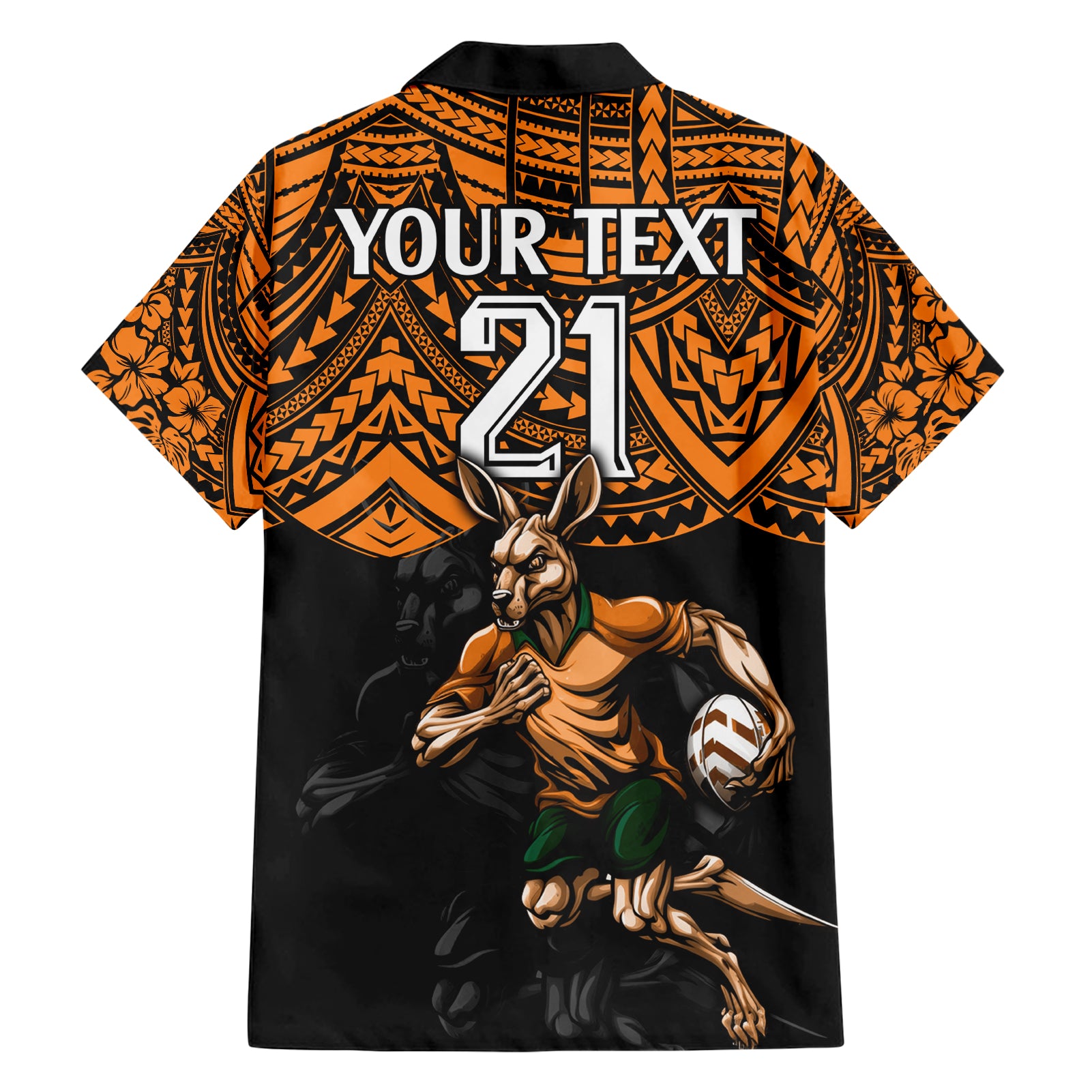 cusrom-australia-wallabies-rugby-family-matching-short-sleeve-bodycon-dress-and-hawaiian-shirt-hibiscus-and-turtle-with-polynesian-pattern