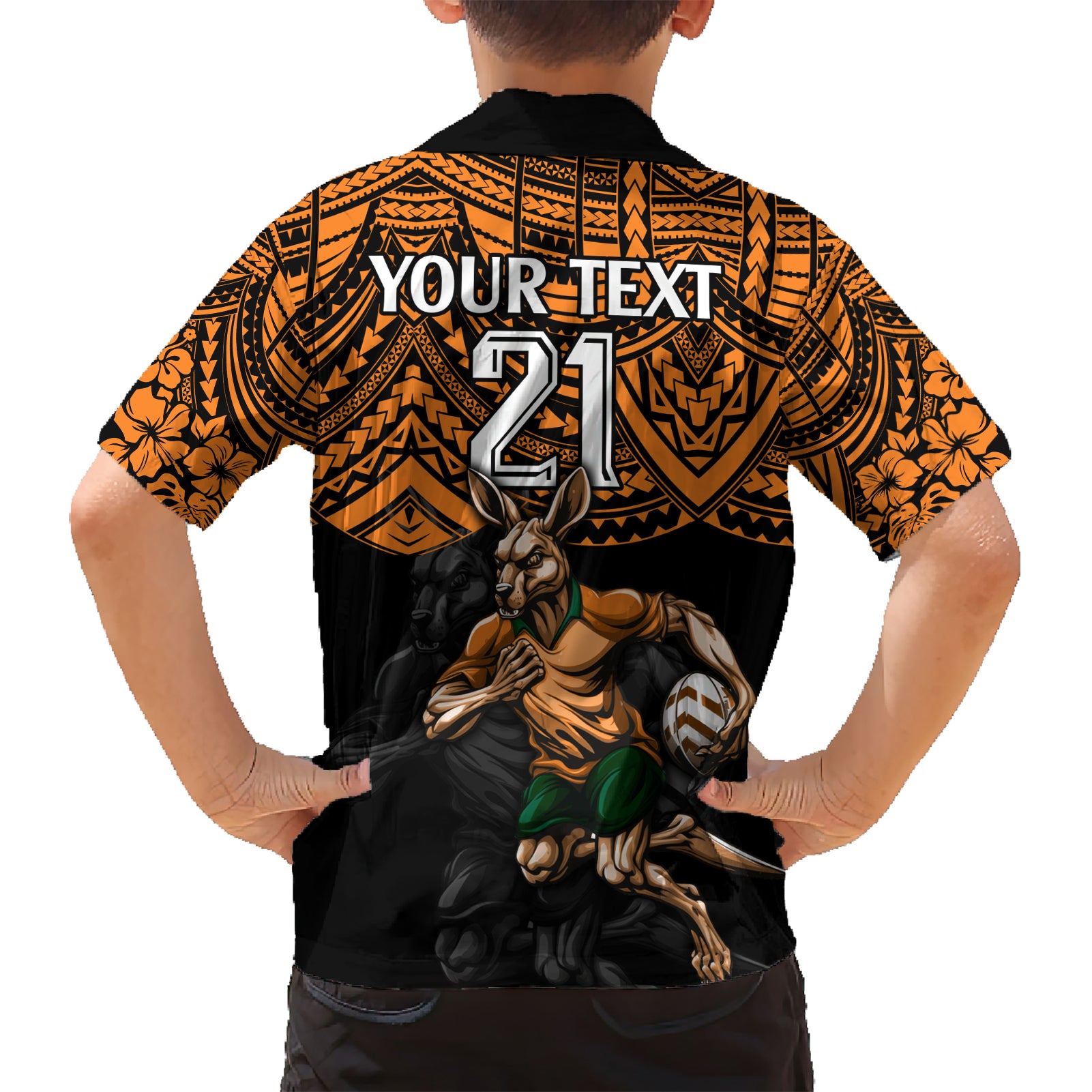 Cusrom Australia Wallabies Rugby Hawaiian Shirt Hibiscus and Turtle With Polynesian Pattern - Vibe Hoodie Shop