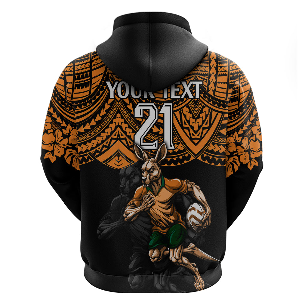 Cusrom Australia Wallabies Rugby Hoodie Hibiscus and Turtle With Polynesian Pattern LT9 - Vibe Hoodie Shop