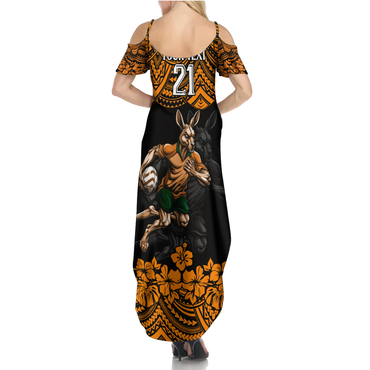 cusrom-australia-wallabies-rugby-summer-maxi-dress-hibiscus-and-turtle-with-polynesian-pattern