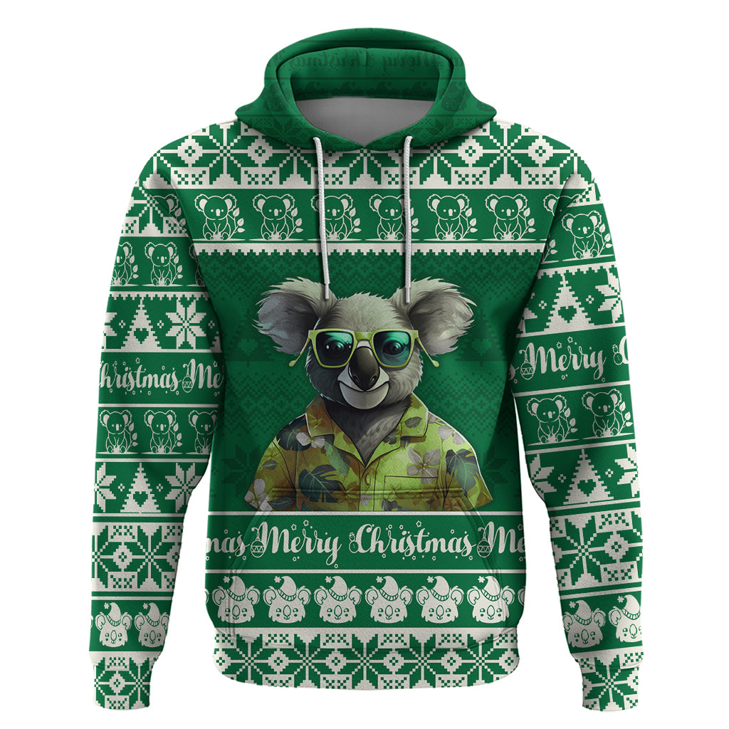 Personalised Australia Koala Christmas Hoodie Santa Koala Stay Cool LT9 - Vibe Hoodie Shop