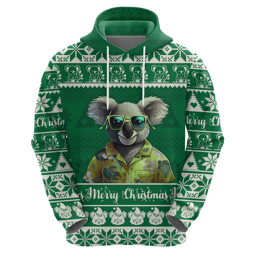Personalised Australia Koala Christmas Hoodie Santa Koala Stay Cool LT9 - Vibe Hoodie Shop