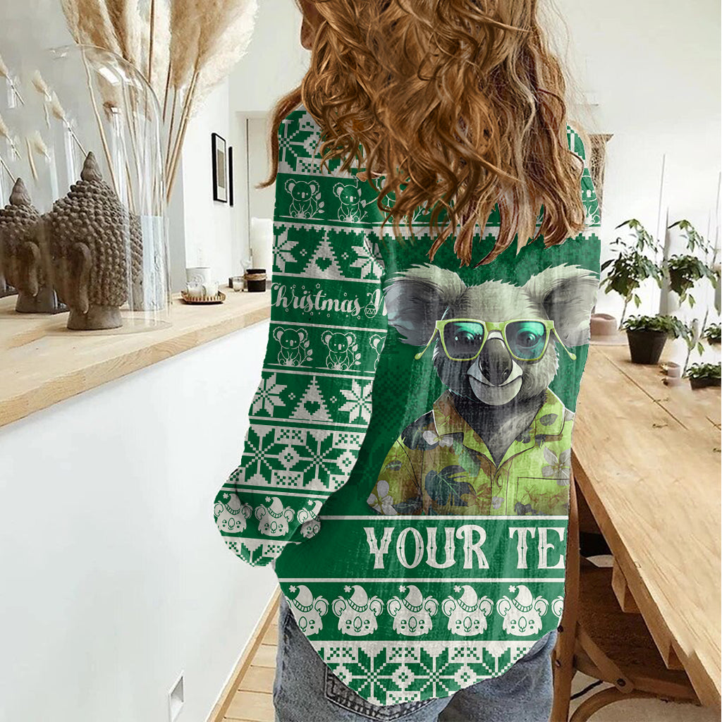 Personalised Australia Koala Christmas Women Casual Shirt Santa Koala Stay Cool - Vibe Hoodie Shop
