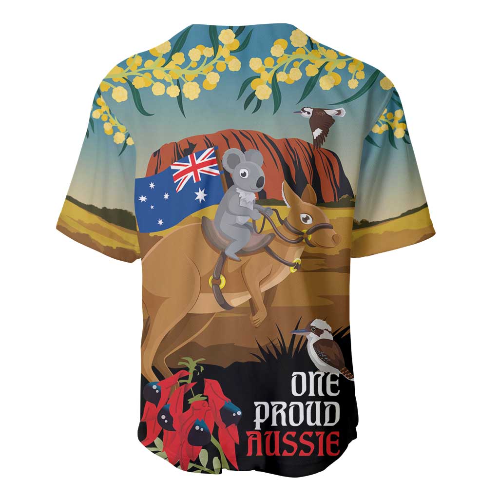 26 January One Proud Aussie Baseball Jersey Kangaroo and Koala Happy Australia Day - Vibe Hoodie Shop