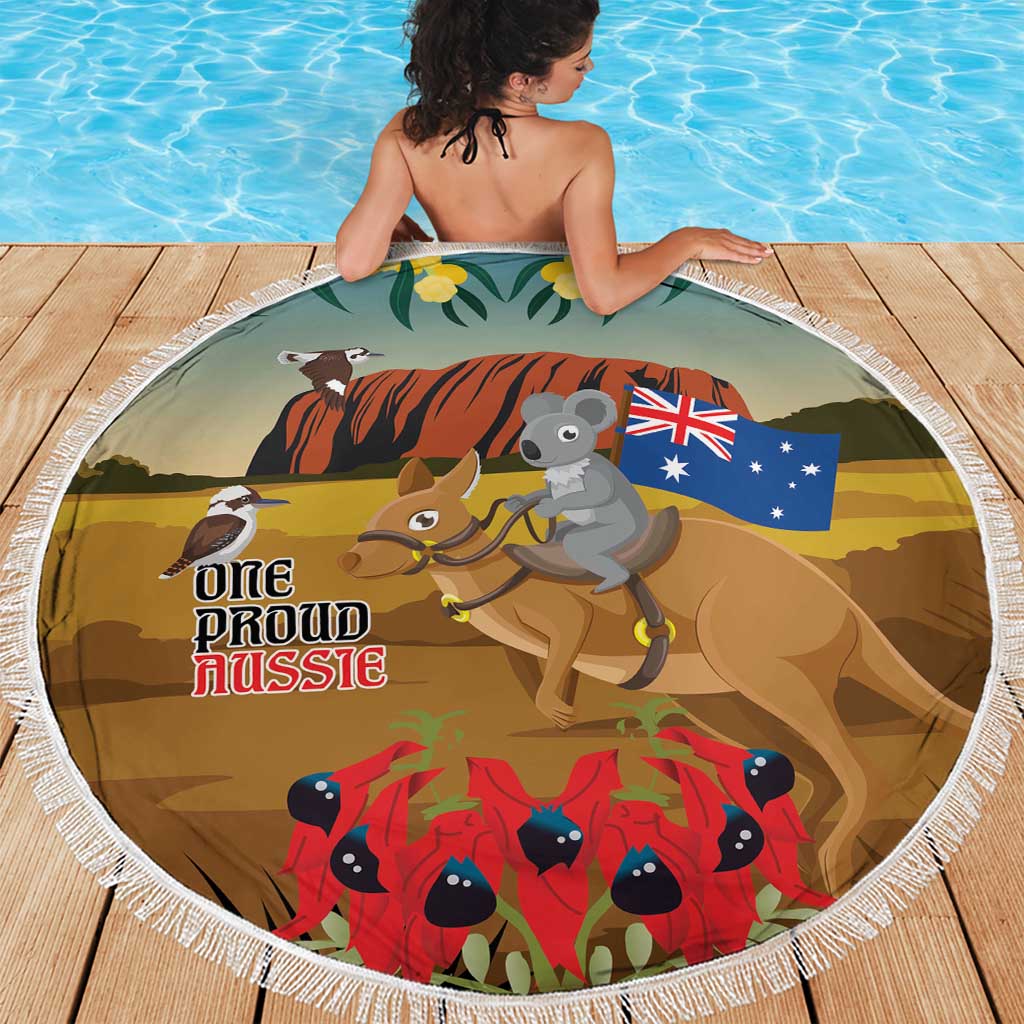 26 January One Proud Aussie Beach Blanket Kangaroo and Koala Happy Australia Day