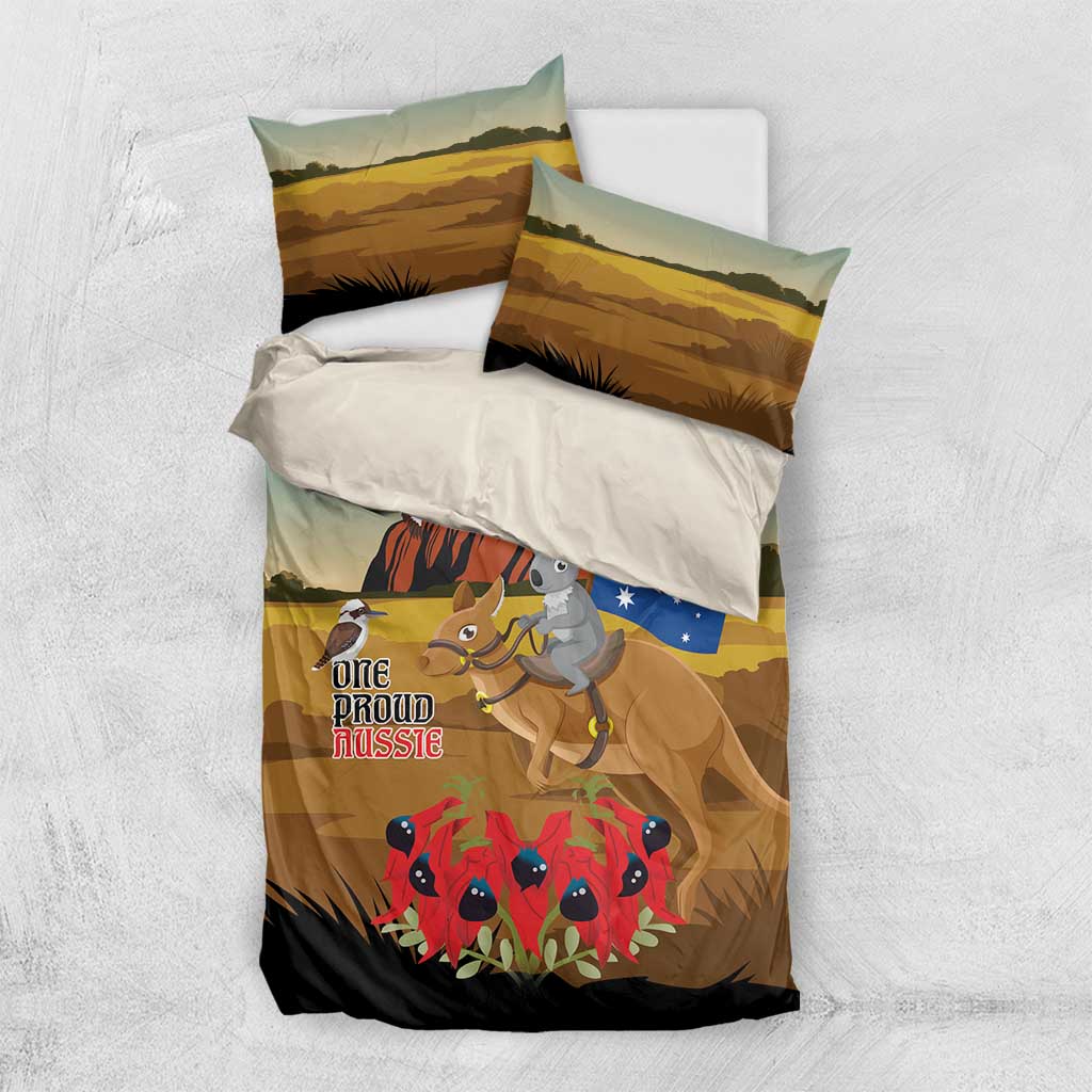 26 January One Proud Aussie Bedding Set Kangaroo and Koala Happy Australia Day - Vibe Hoodie Shop