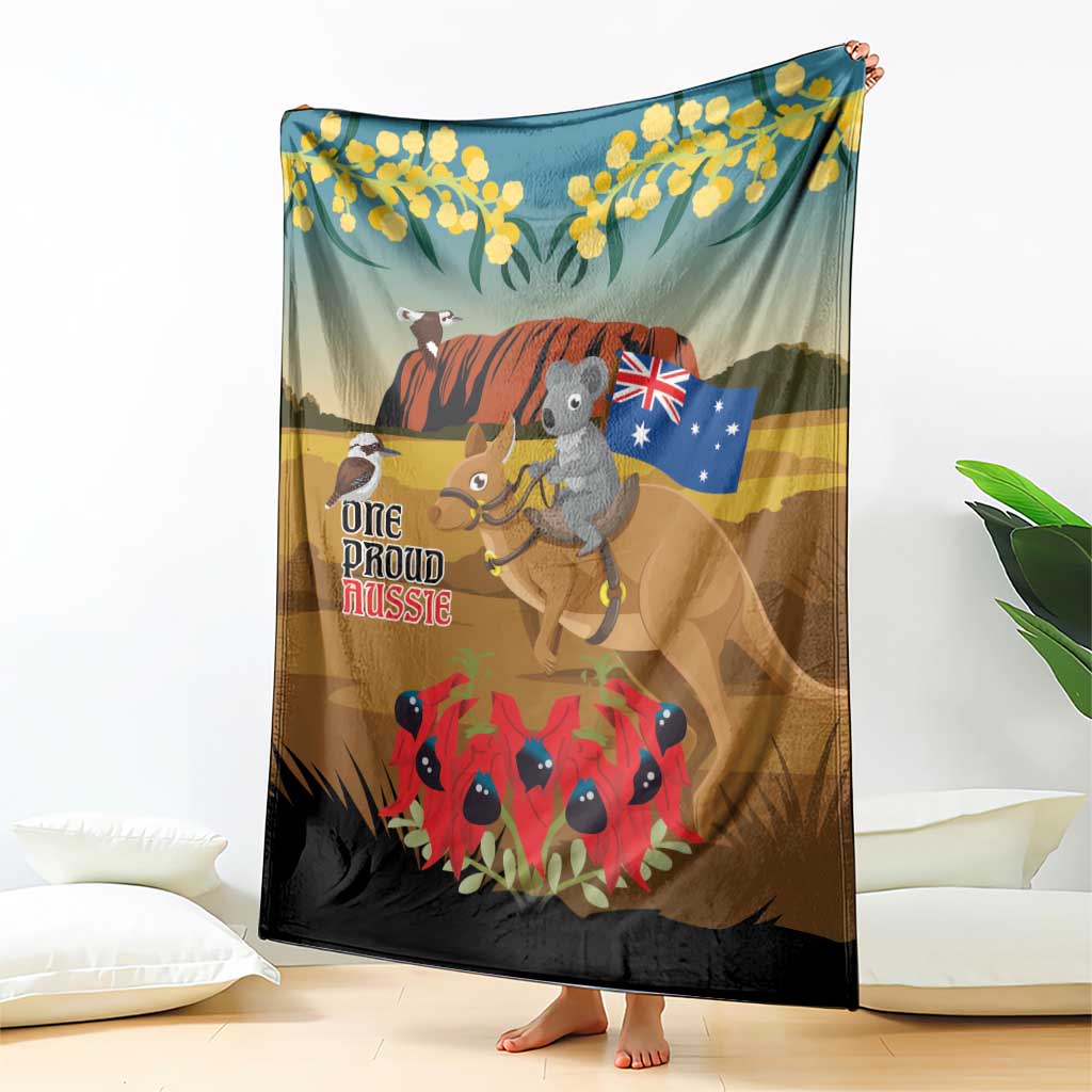 26 January One Proud Aussie Blanket Kangaroo and Koala Happy Australia Day - Vibe Hoodie Shop