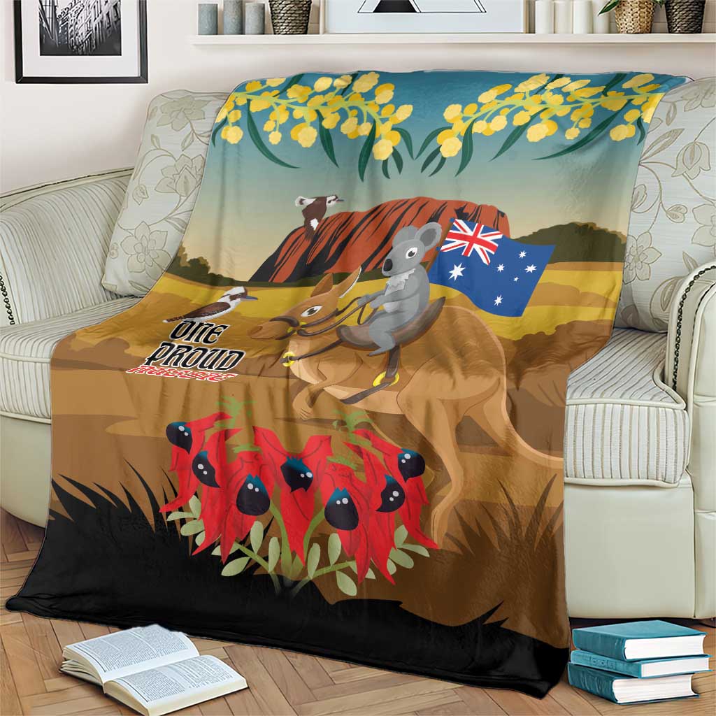 26 January One Proud Aussie Blanket Kangaroo and Koala Happy Australia Day - Vibe Hoodie Shop