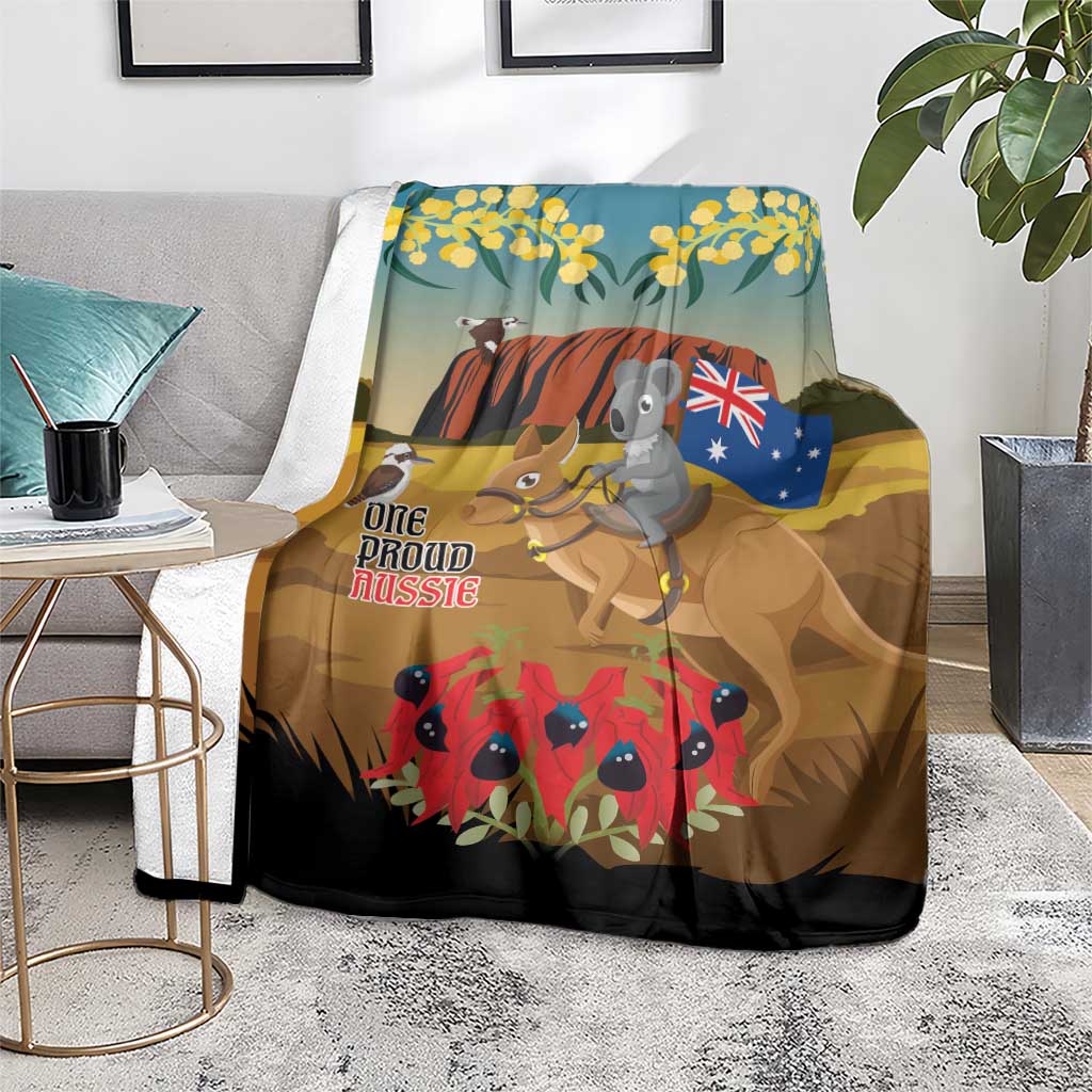 26 January One Proud Aussie Blanket Kangaroo and Koala Happy Australia Day - Vibe Hoodie Shop