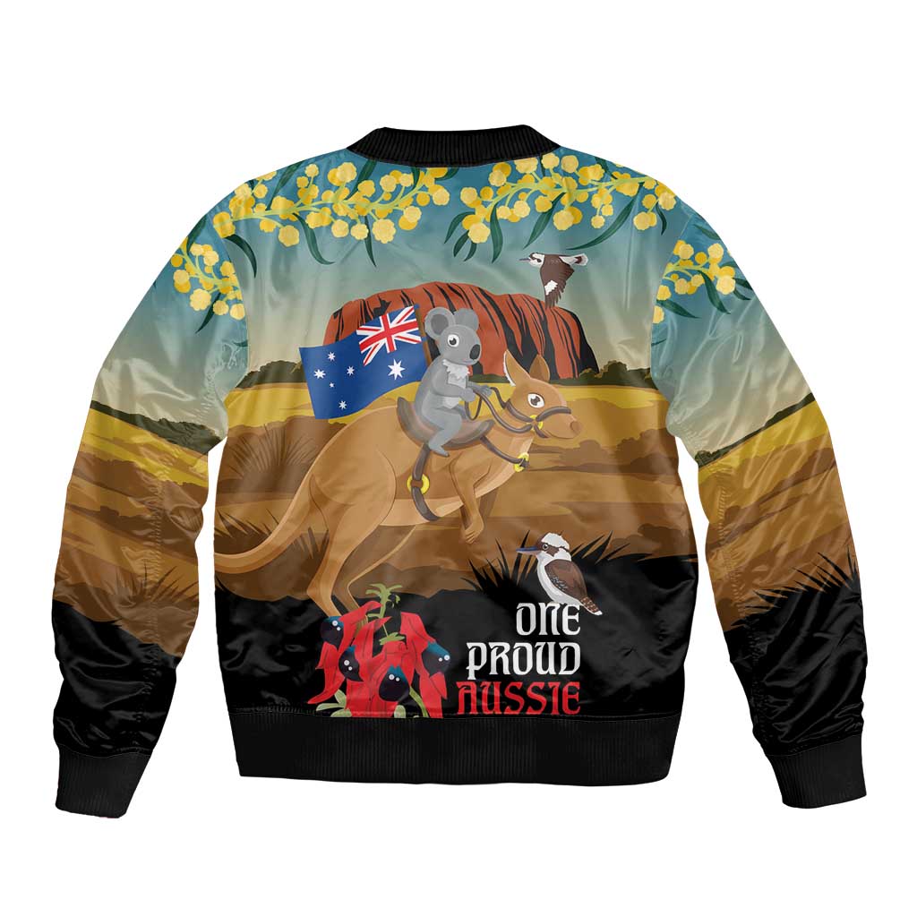 26 January One Proud Aussie Bomber Jacket Kangaroo and Koala Happy Australia Day - Vibe Hoodie Shop