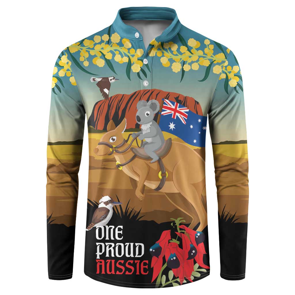 26 January One Proud Aussie Button Sweatshirt Kangaroo and Koala Happy Australia Day