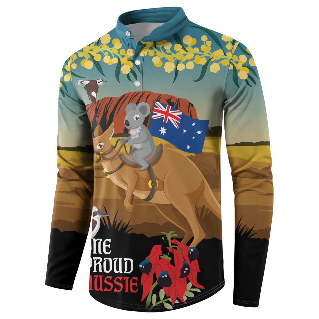 26 January One Proud Aussie Button Sweatshirt Kangaroo and Koala Happy Australia Day