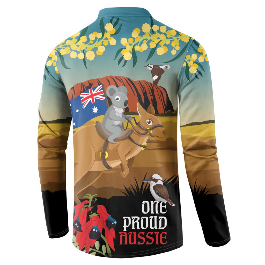 26 January One Proud Aussie Button Sweatshirt Kangaroo and Koala Happy Australia Day