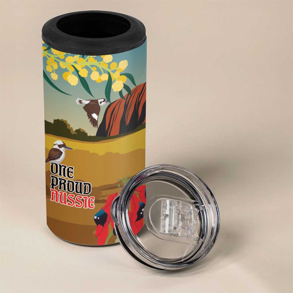 26 January One Proud Aussie 4 in 1 Can Cooler Tumbler Kangaroo and Koala Happy Australia Day