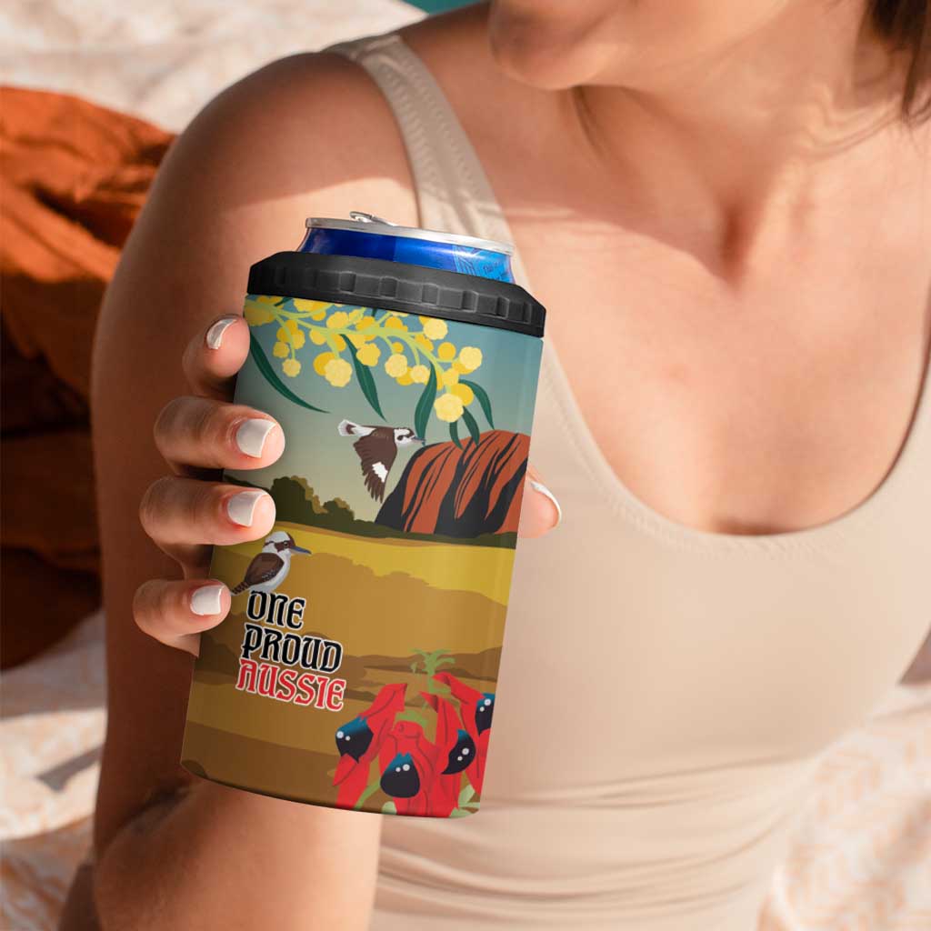 26 January One Proud Aussie 4 in 1 Can Cooler Tumbler Kangaroo and Koala Happy Australia Day