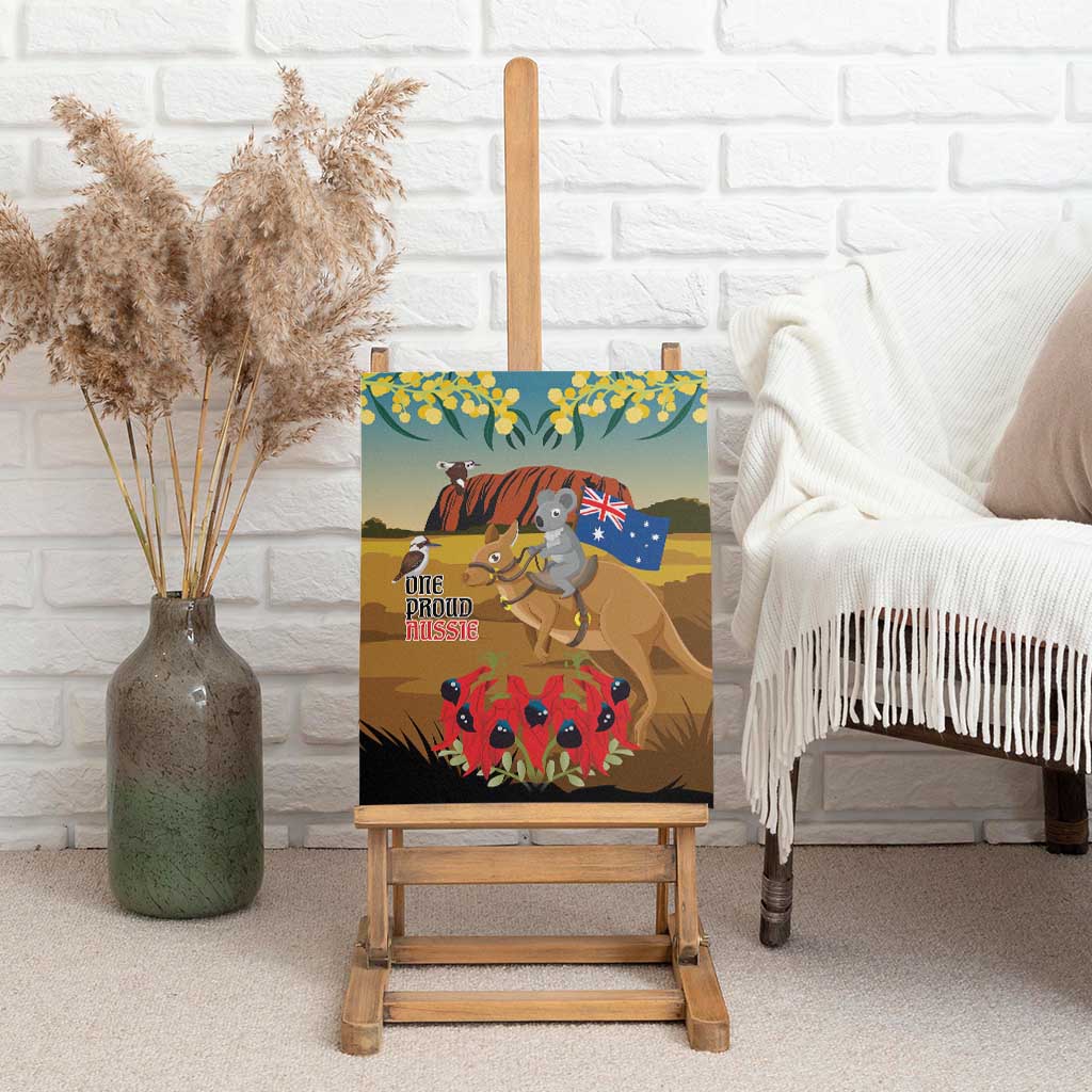 26 January One Proud Aussie Canvas Wall Art Kangaroo and Koala Happy Australia Day