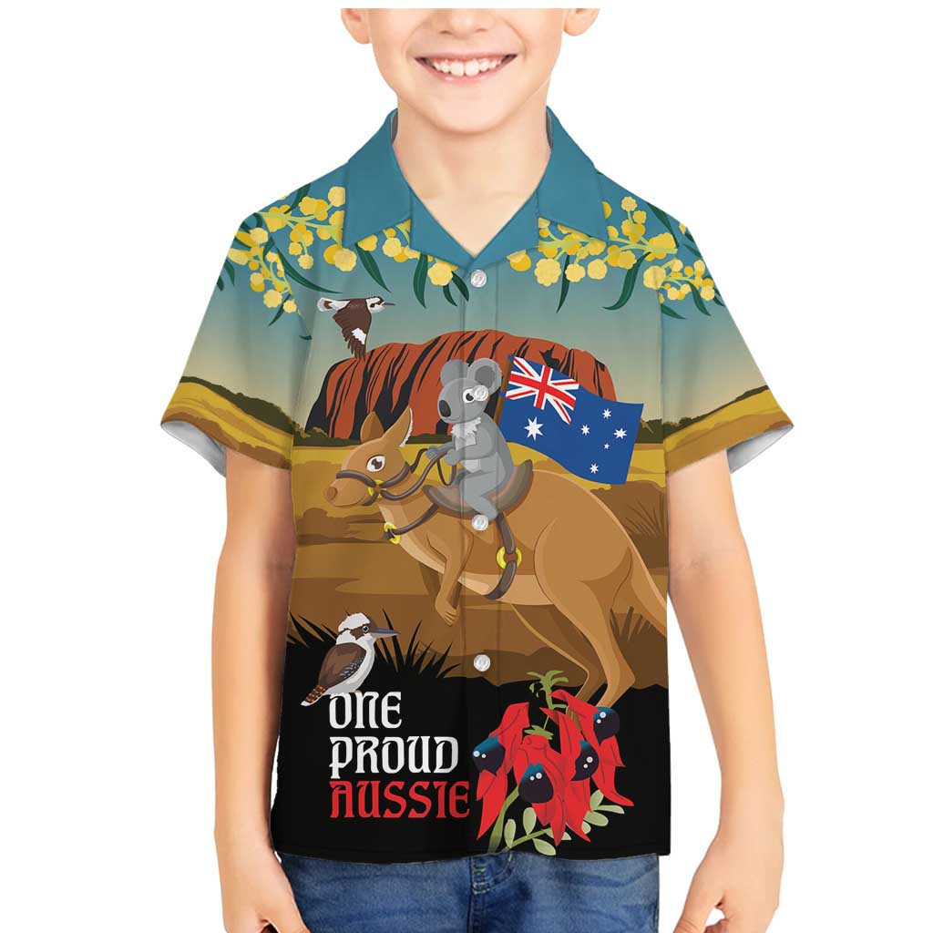 26 January One Proud Aussie Family Matching Mermaid Dress and Hawaiian Shirt Kangaroo and Koala Happy Australia Day