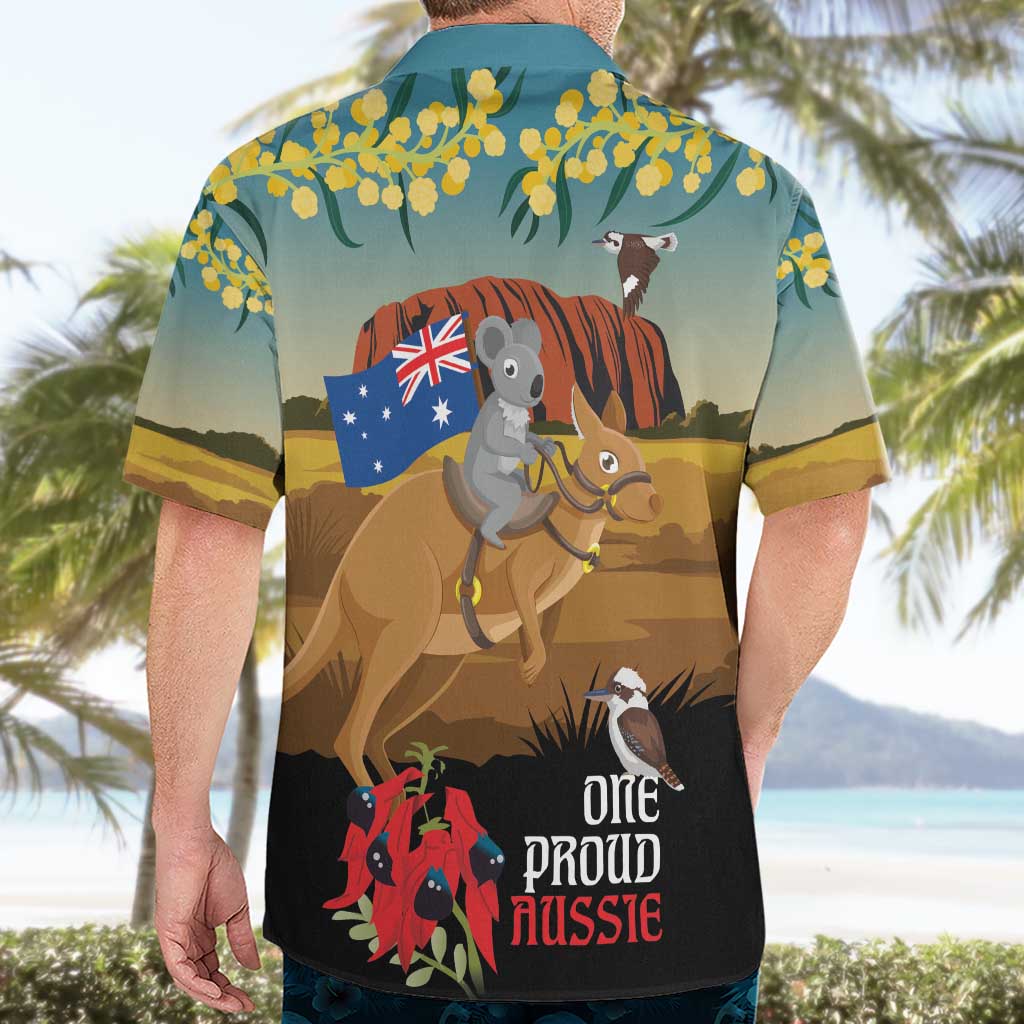 26 January One Proud Aussie Hawaiian Shirt Kangaroo and Koala Happy Australia Day - Vibe Hoodie Shop