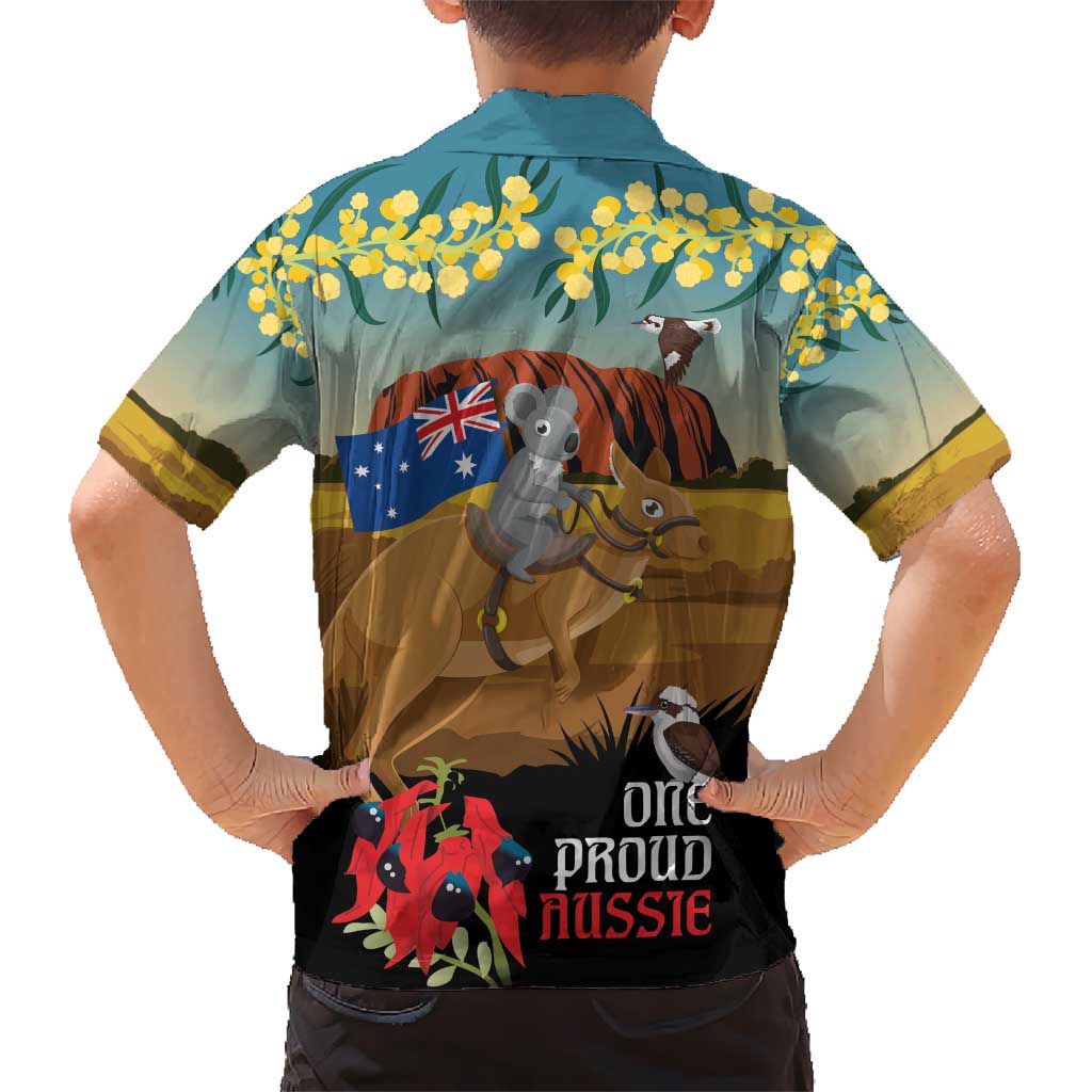 26 January One Proud Aussie Hawaiian Shirt Kangaroo and Koala Happy Australia Day - Vibe Hoodie Shop