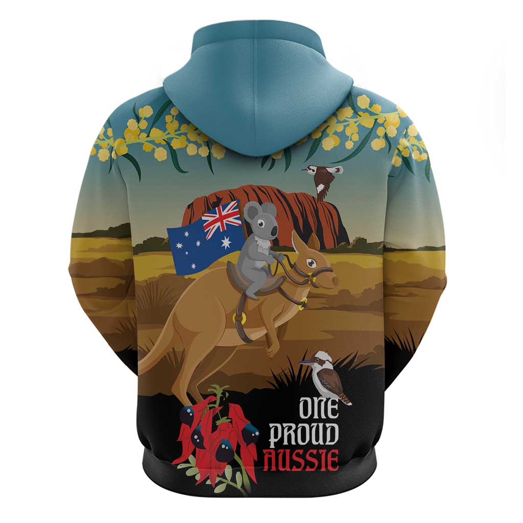 26 January One Proud Aussie Hoodie Kangaroo and Koala Happy Australia Day LT9 - Vibe Hoodie Shop