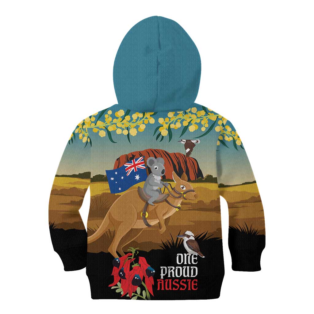 26 January One Proud Aussie Kid Hoodie Kangaroo and Koala Happy Australia Day - Vibe Hoodie Shop