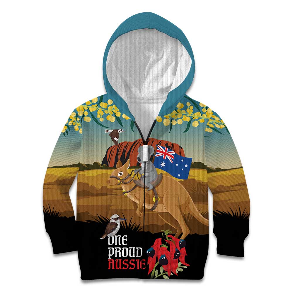 26 January One Proud Aussie Kid Hoodie Kangaroo and Koala Happy Australia Day - Vibe Hoodie Shop